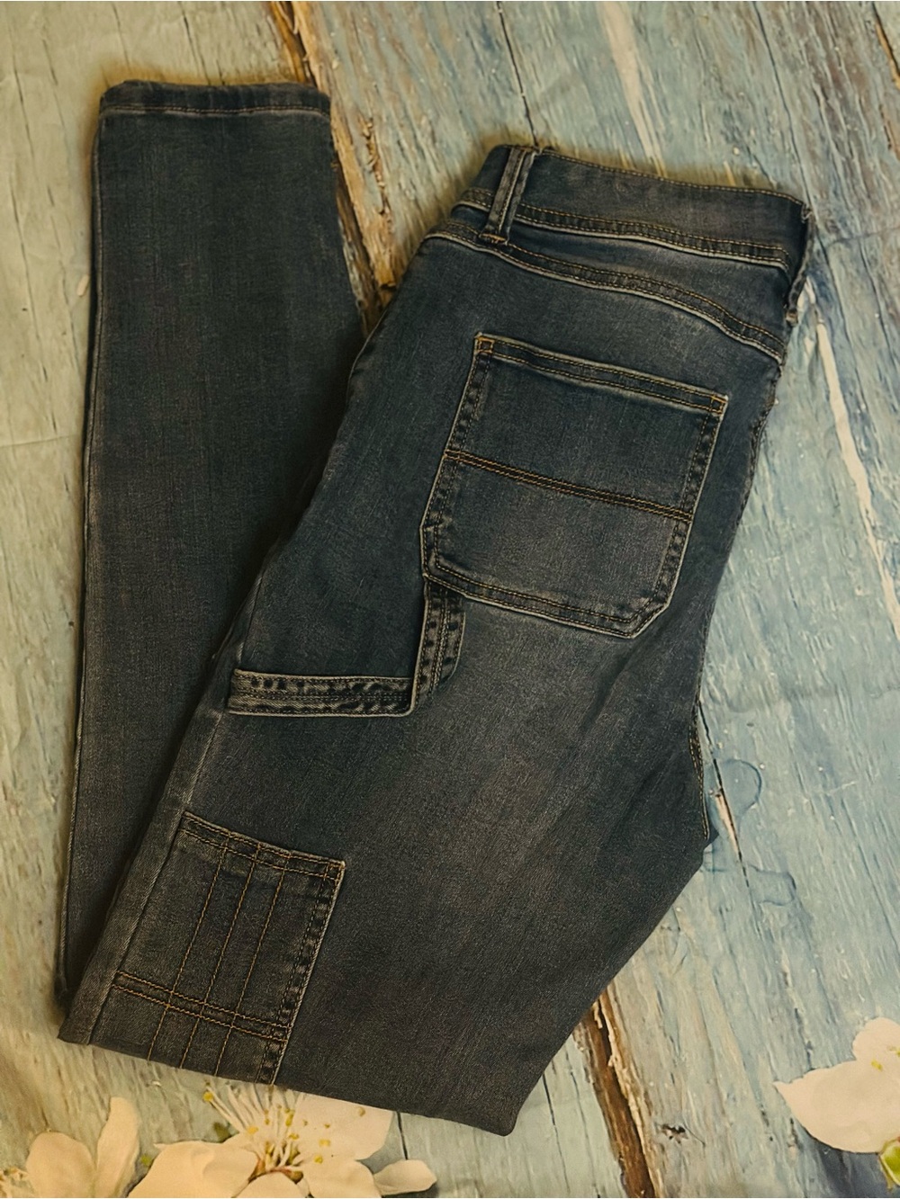 S.O.N.G Jeans | Blue Stretch Skinny Carpenter Style Jeans | Size 3/26 #Vintage